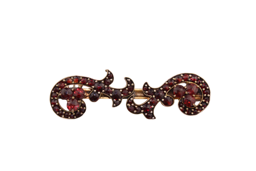 Böhmische Granat Brosche | Originaler Vintage-Schmuck
