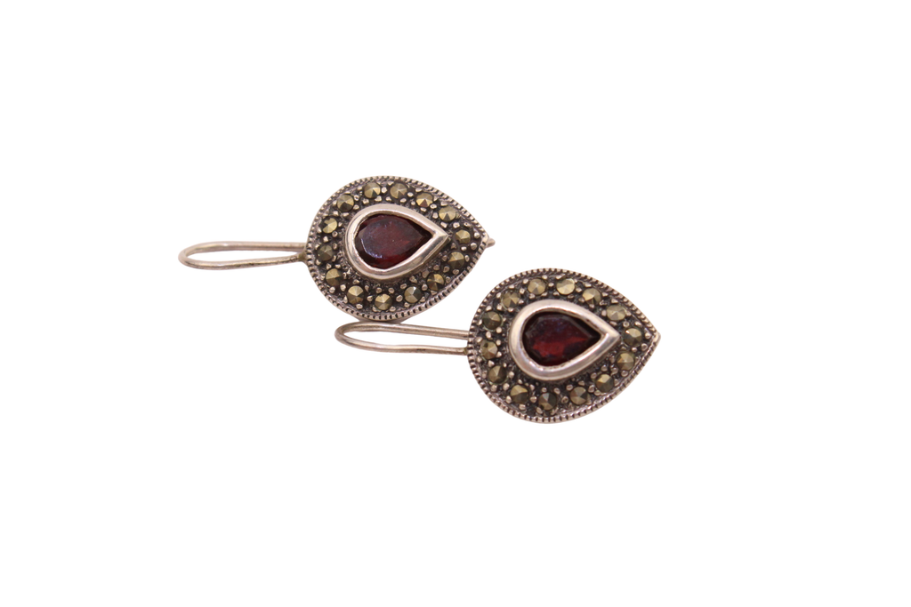 Granat Ohrringe | Antiker Modeschmuck