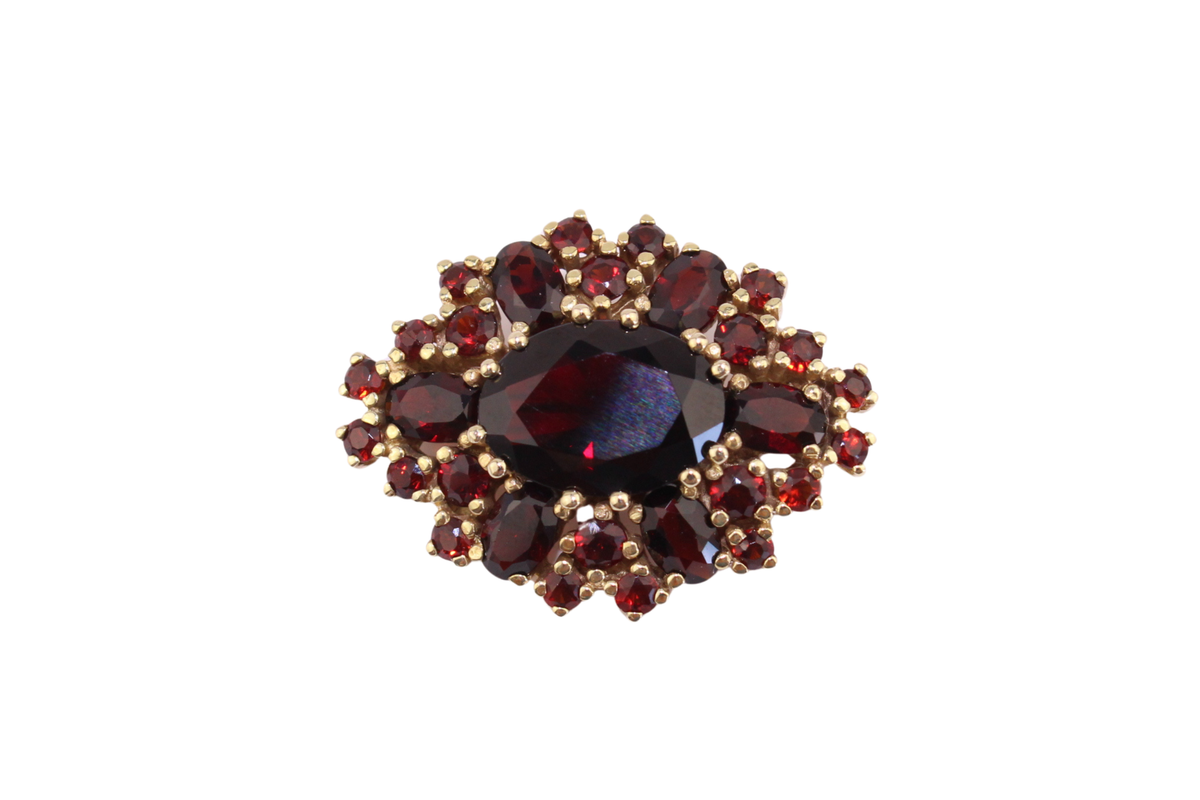 Böhmische Granat Brosche