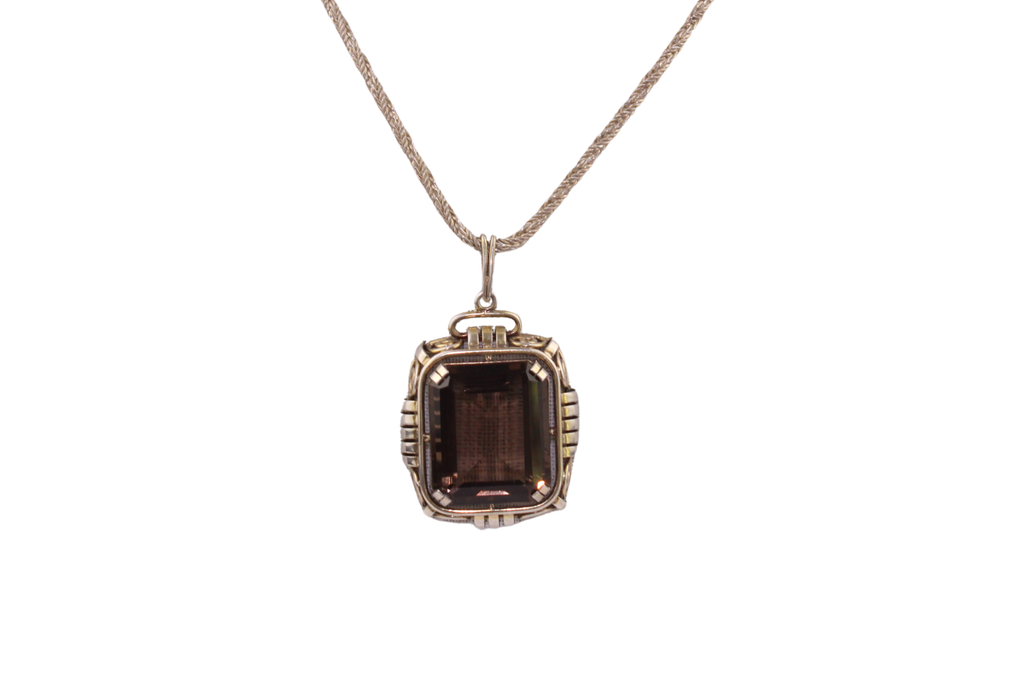 Smoky Quartz Silver Necklace