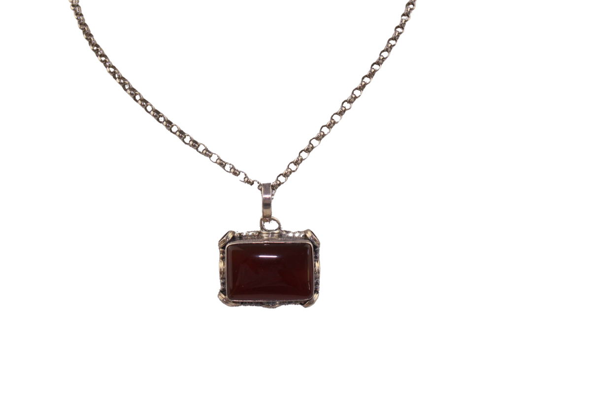 Carnelian Silver Necklace