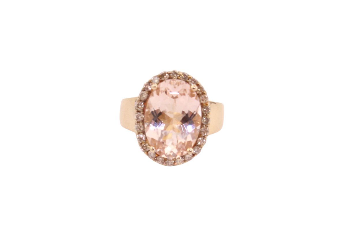 Rosa Turmalin Gold Ring