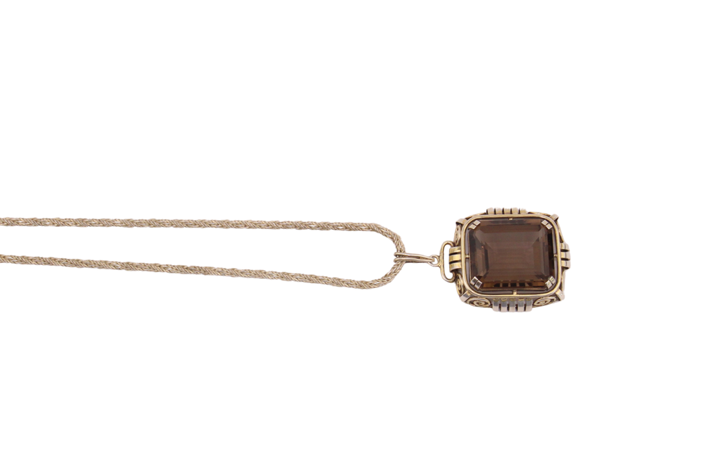 Smoky Quartz Silver Necklace