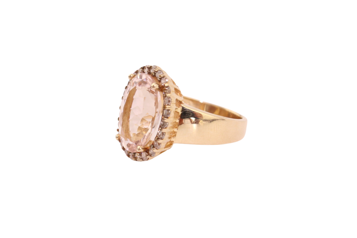 Rosa Turmalin Gold Ring