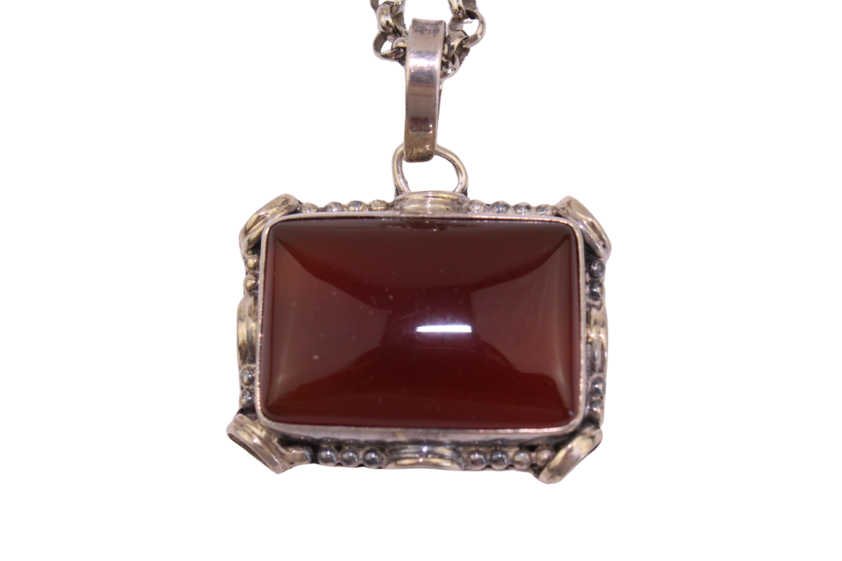 Carnelian Silver Necklace