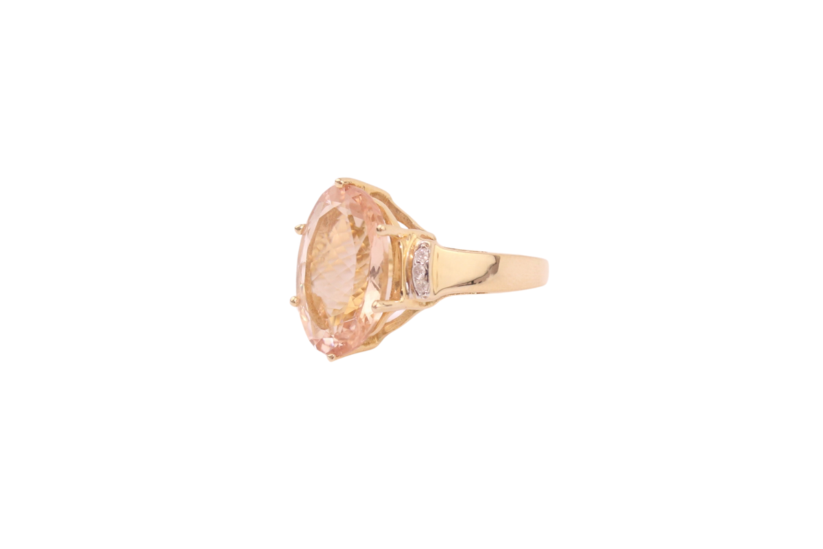 Rosa Turmalin Gold Ring