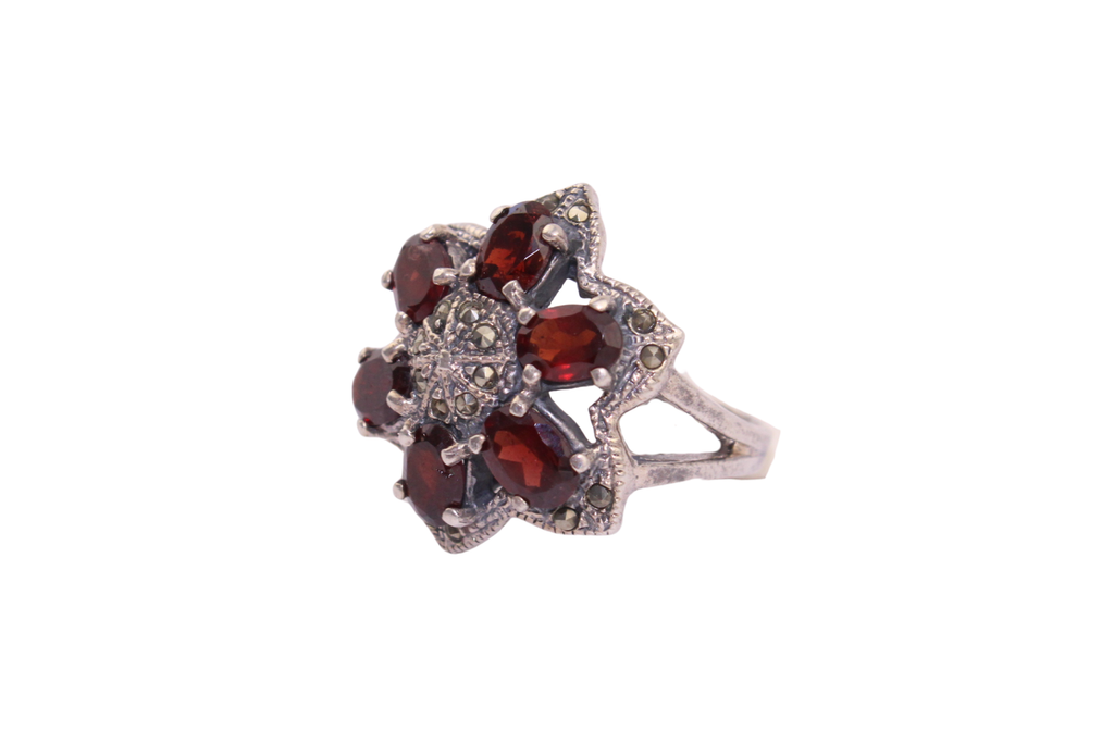 Bohemian Garnet Silver Ring
