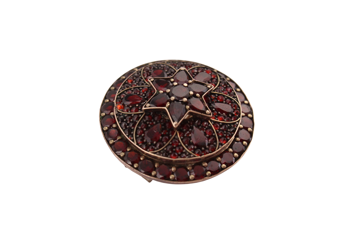 Böhmische Granat Brosche