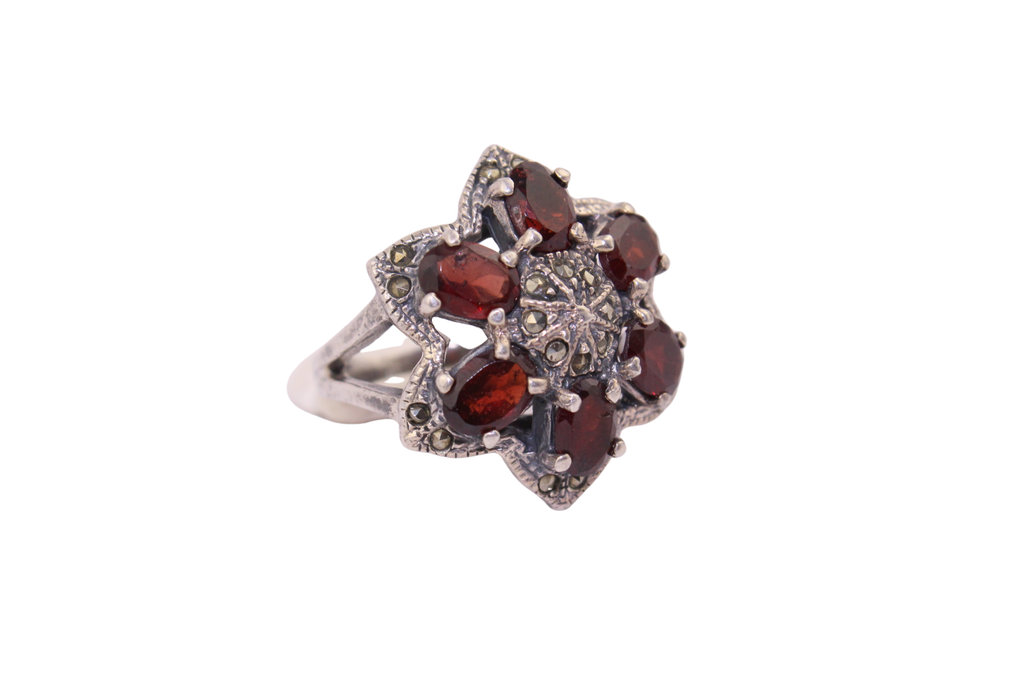 Bohemian Garnet Silver Ring