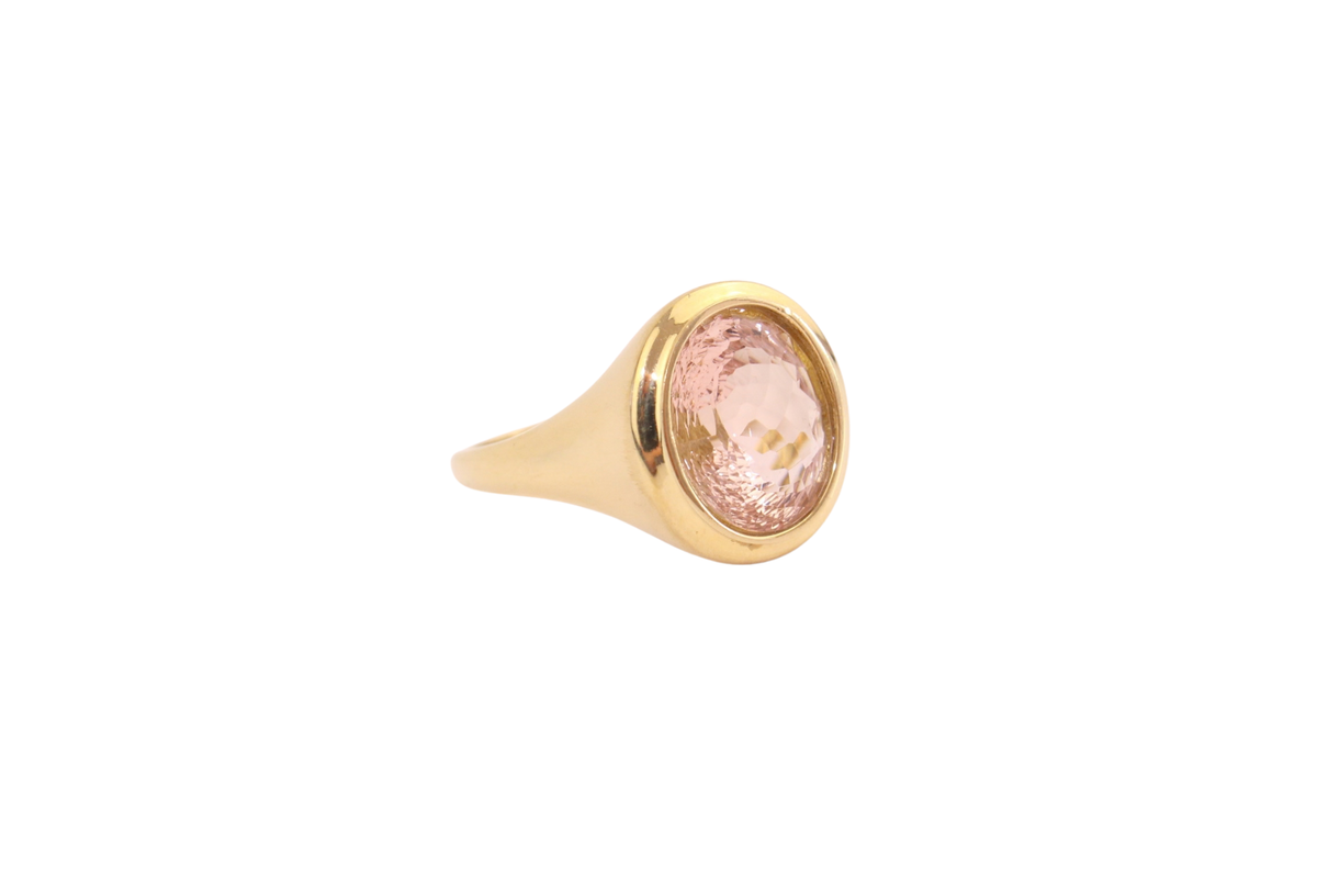 Rosa Turmalin Gold Ring