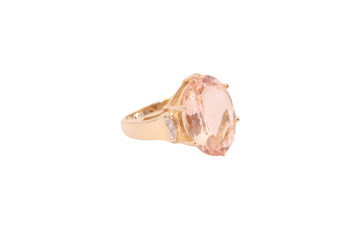 Rosa Turmalin Gold Ring