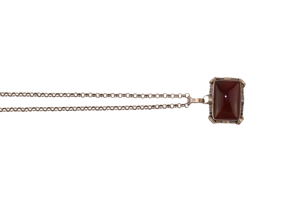 Carnelian Silver Necklace
