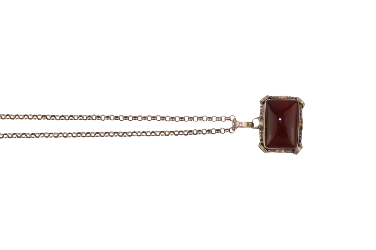 Carnelian Silver Necklace