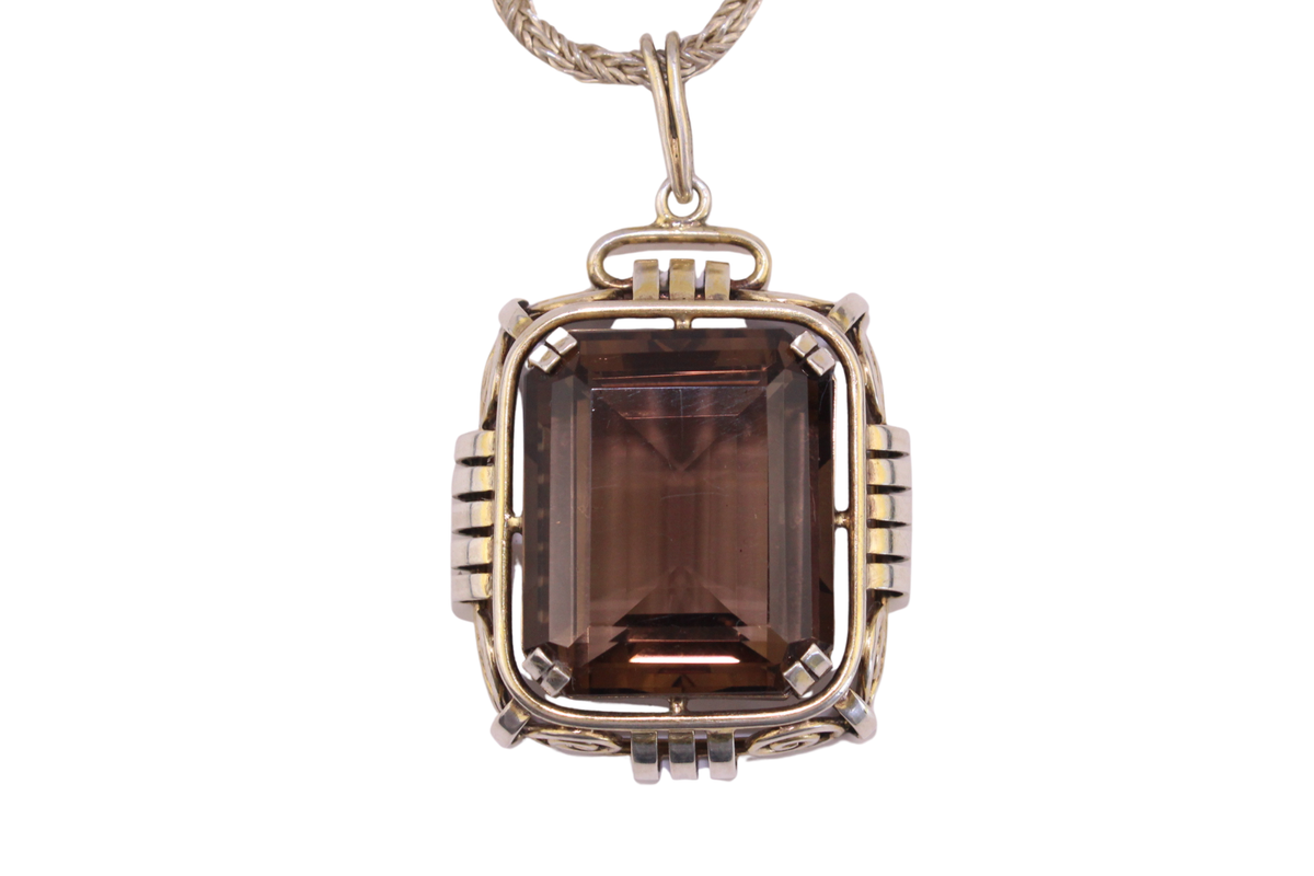 Smoky Quartz Silver Necklace