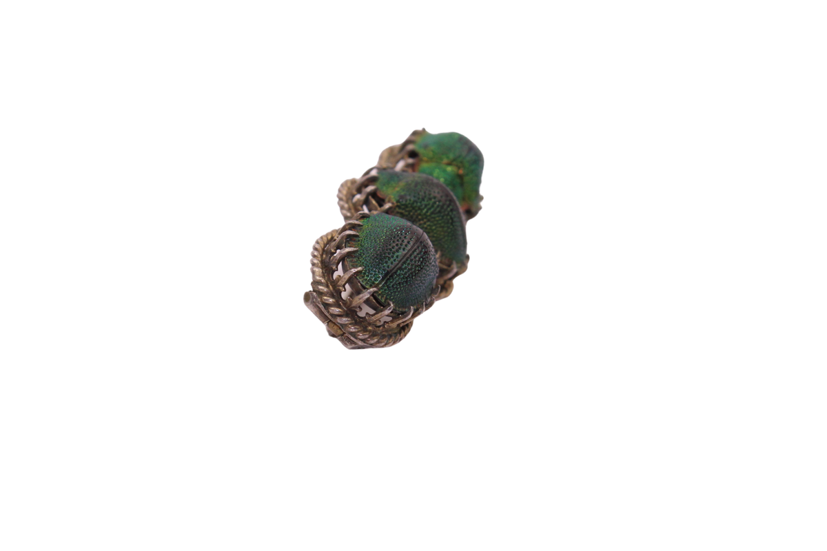 Grüner Skarabäus Brosche