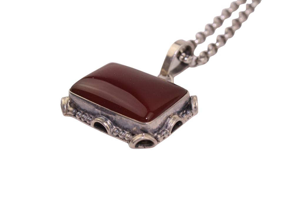 Carnelian Silver Necklace