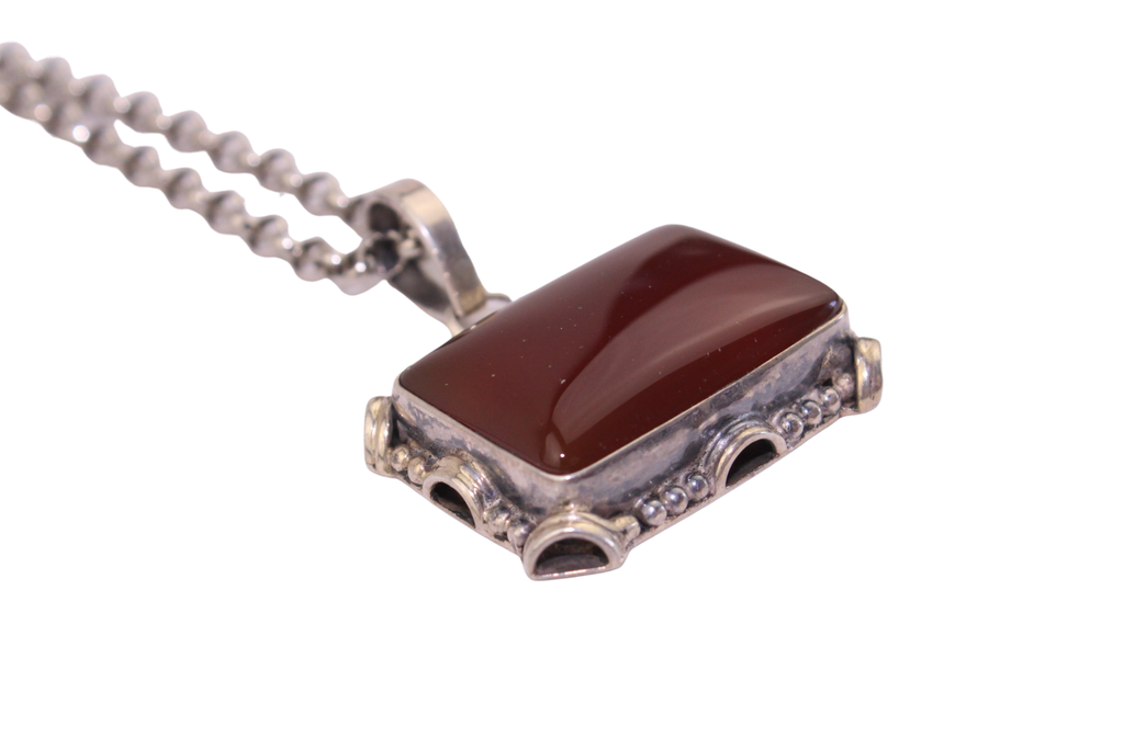 Carnelian Silver Necklace
