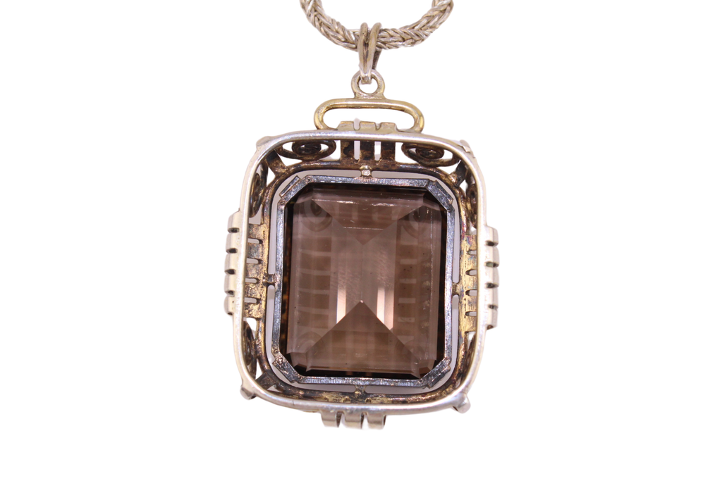 Smoky Quartz Silver Necklace