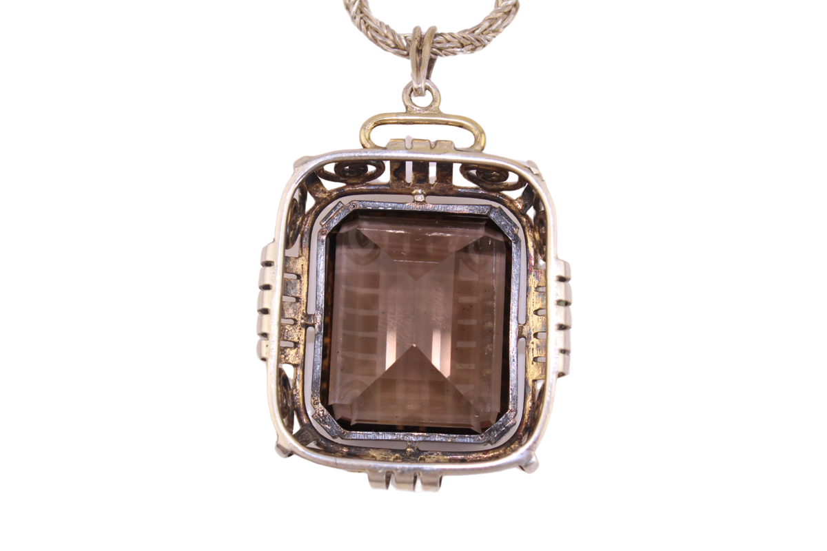 Smoky Quartz Silver Necklace